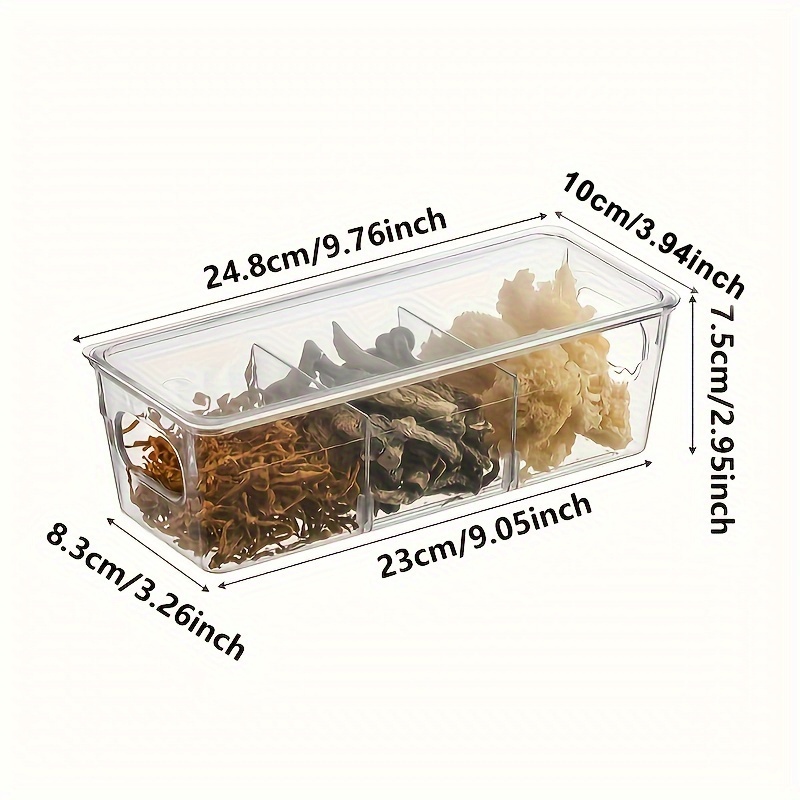 1pc Plastic Pantry Organization And Storage Bins With Removable Dividers,  Pantry Organization And Storage Bins For Kitchen Fridge Countertop Cabinet