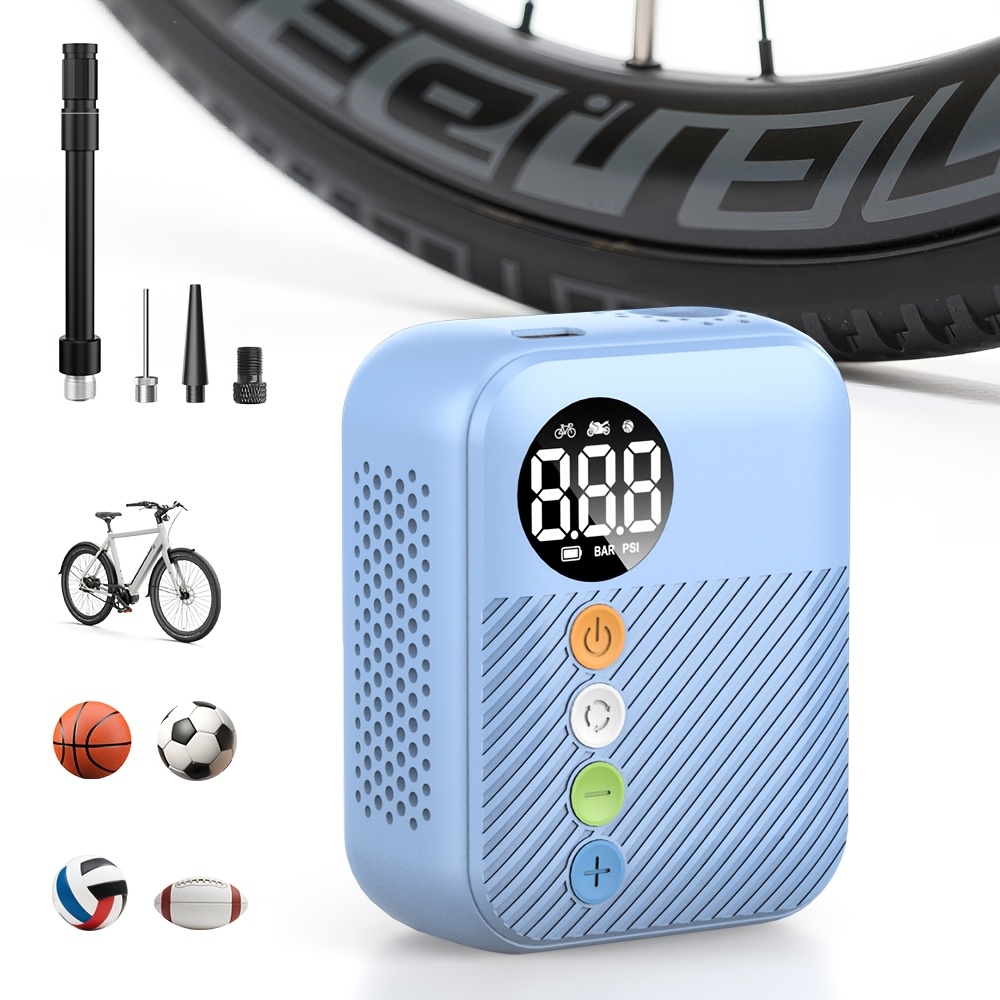 photo de l'article pompe à air   fil pour pneus avec batterie rechargeable, compresseur   portable, cylindre de 16 mm, pompe à affichage numérique pour vélo, compresseur   pour vélos, , football, volleyball, pompe à air compresseur avec batterie