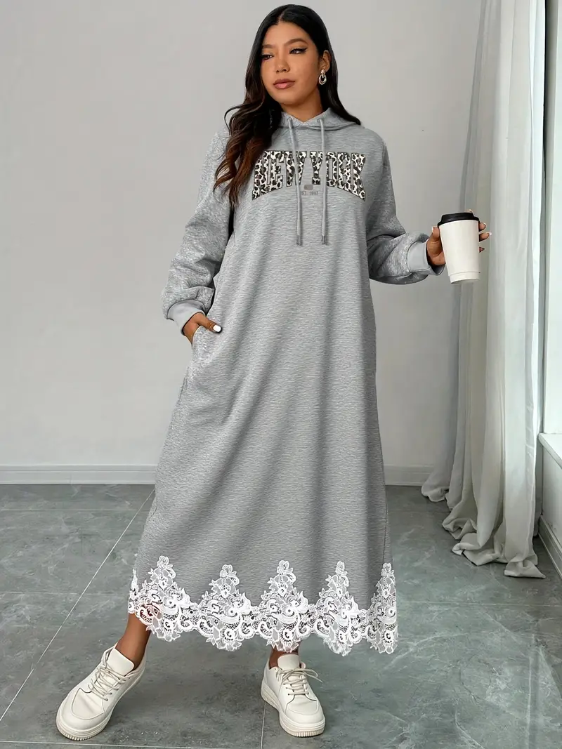 long hoodie dress plus size Plus Size - Mini Ultra Soft Fleece Hoodie Dress