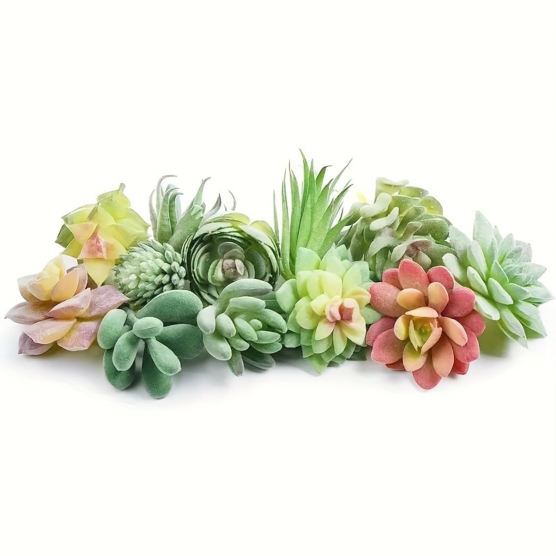 

Set Of 12 Mini Artificial Succulent Plants - Artificial Succulent Plants Unpotted Fake Succulent Plants, High-quality Handmade Diy Floral Decoration For Home Garden Office Party