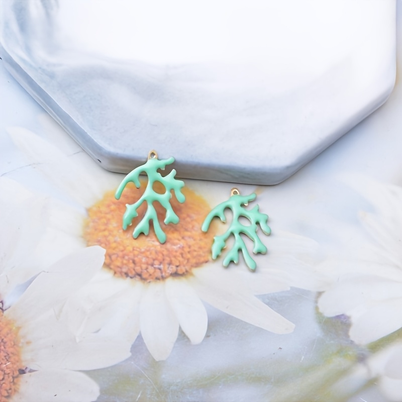 6pcs Double-Sided Copper Coral Charms for DIY Jewellery Making