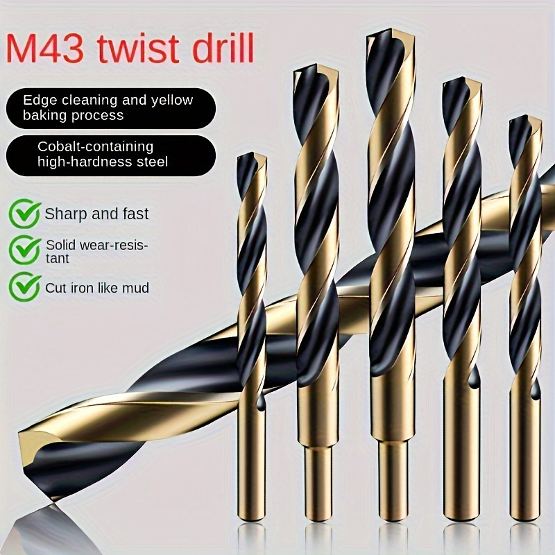 

M43 Twist Drill Set: Stainless Steel Cobalt-containing Steel Drills For Wood, Metal, And More