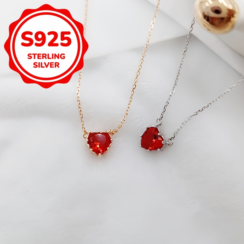 

Collier Pendentif Cœur Élégant en Argent Sterling 925 avec Synthétique - de Saint-Valentin Parfait pour Elle