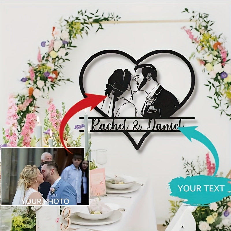 Customizable Heart-Shaped Metal Wall Sculpture - Personalized Love-Themed Art Decor for Bedroom, Ideal for Weddings, Valentine'S Day, Mother'S Day, Father'S Day, Thanksgiving, St. Patrick'S Day - Indoor Use, Metal Wall Art Decor
