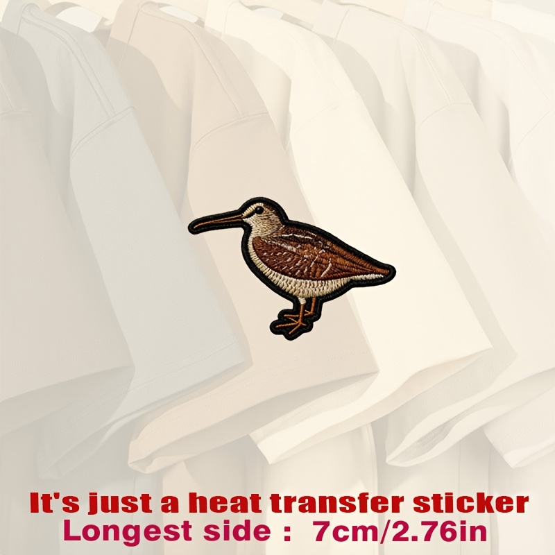 TEMU Bird Patch Featuring Detailed Brown, White, And Orange Feathers With Black Background, Perfect For, Heat Transfer Stickers Are Suitable For Flat