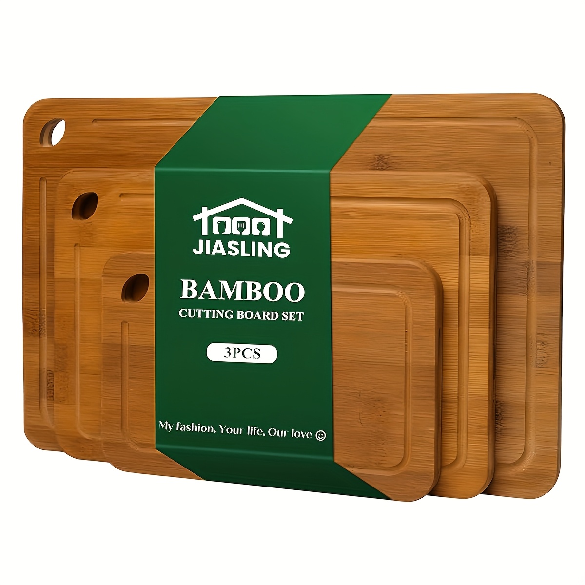 TEMU Bamboo Cutting Board Durable Wood Cutting Boards For Kitchen With Deep Juice And Handles Ideal Charcuterie And Chopping For Meat Vegetables And Fruits Gifts