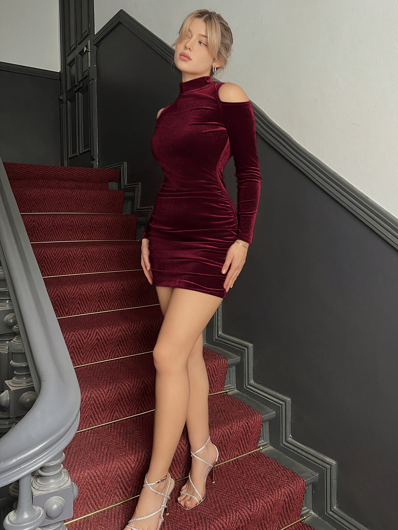 lauren ralph lauren women's beaded georgette cocktail dress Lace-Trim Black 6 : Clothing, Shoes & Jewelry Crisscross back straps bring Light Everyday Summer Dresses used Color:Twilight Amethyst/Black