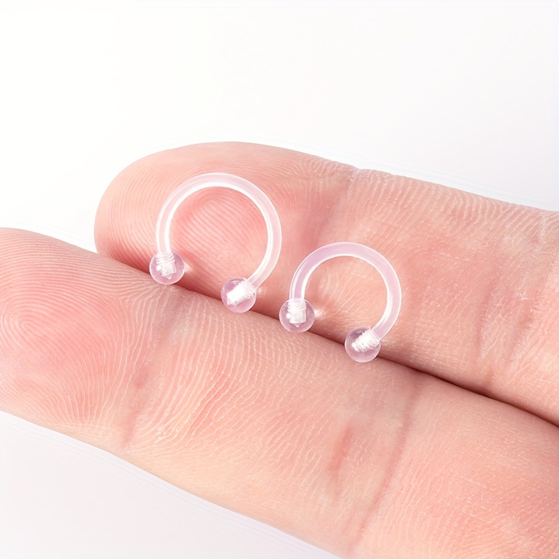 Clear Acrylic Hoop Earrings & Nose Ring Set