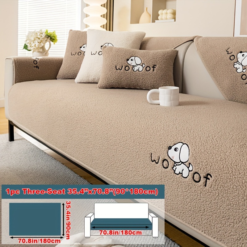 Sherpa Sofa Cover - Pet-friendly, Non-slip Plush Couch Protector For Living Room, Bedroom, Office Decor - Machine Washable