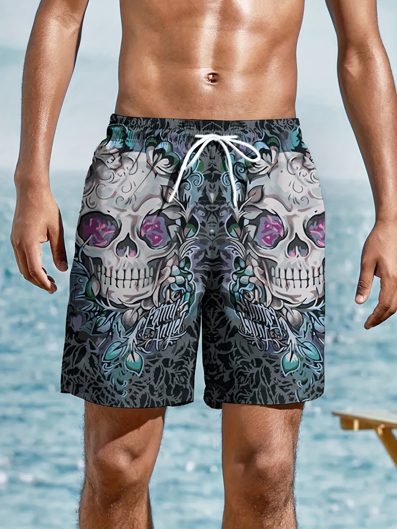 *'s Halloween Dinosaur Cartoon Print Beach Shorts Casual Swim Trunks  for Vacation Sports