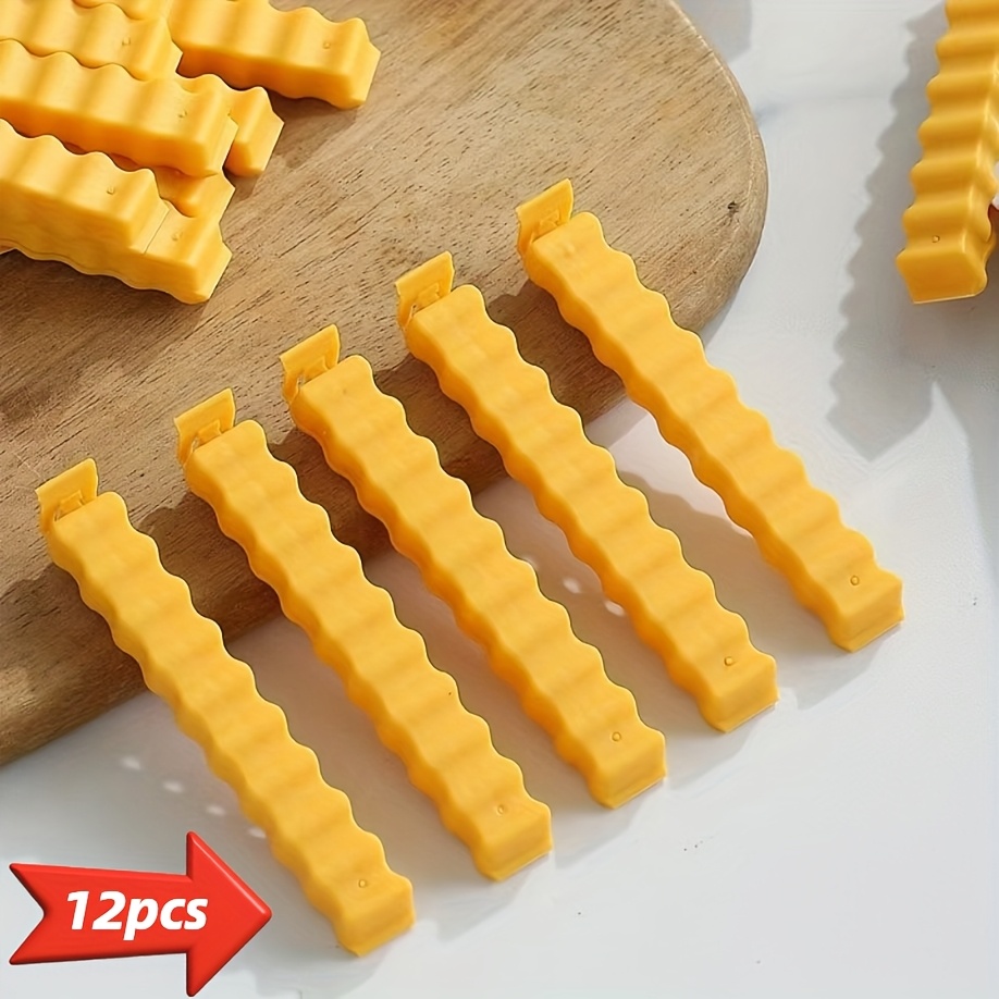 TEMU Magnetic Fridge Seal Clip For Snack Bags - Red And Yellow, Moisture-proof Strip Design, Ideal For Kitchen Storage