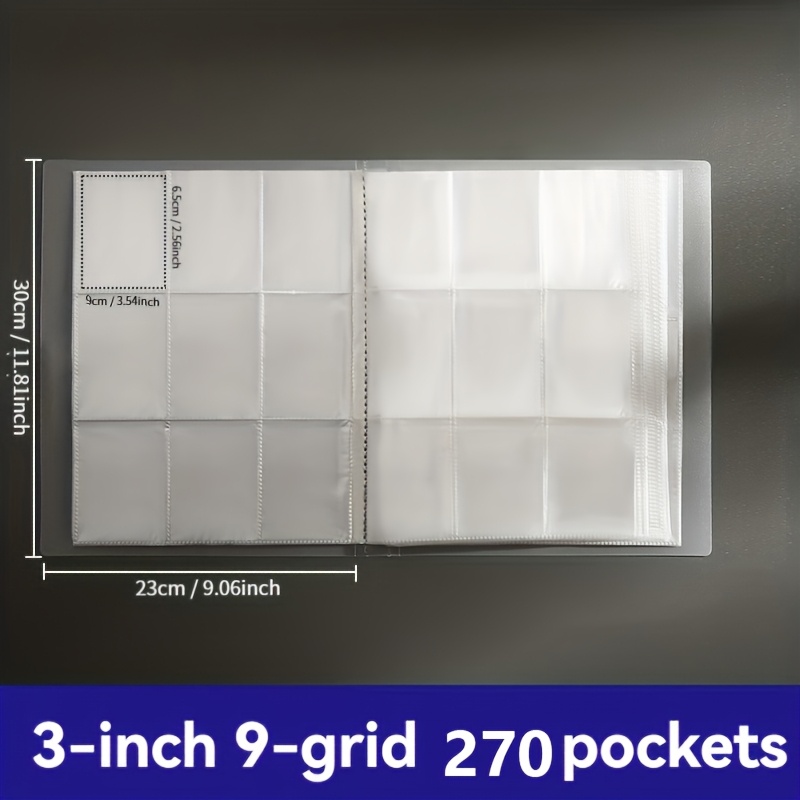 TEMU Capacity 270/414-page Transparent Photo & Game Card Album Suitable For Decor, Plastic Binder With Pages, Rectangular Photo Book For Trading