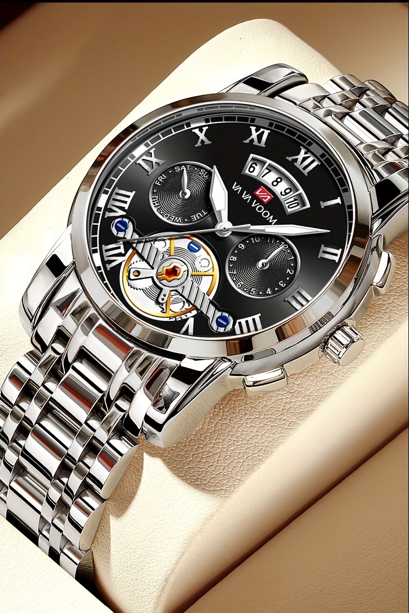 fashion sports mens watch calendar window quartz   suitable for casual and business wear   for holiday gifts details 2