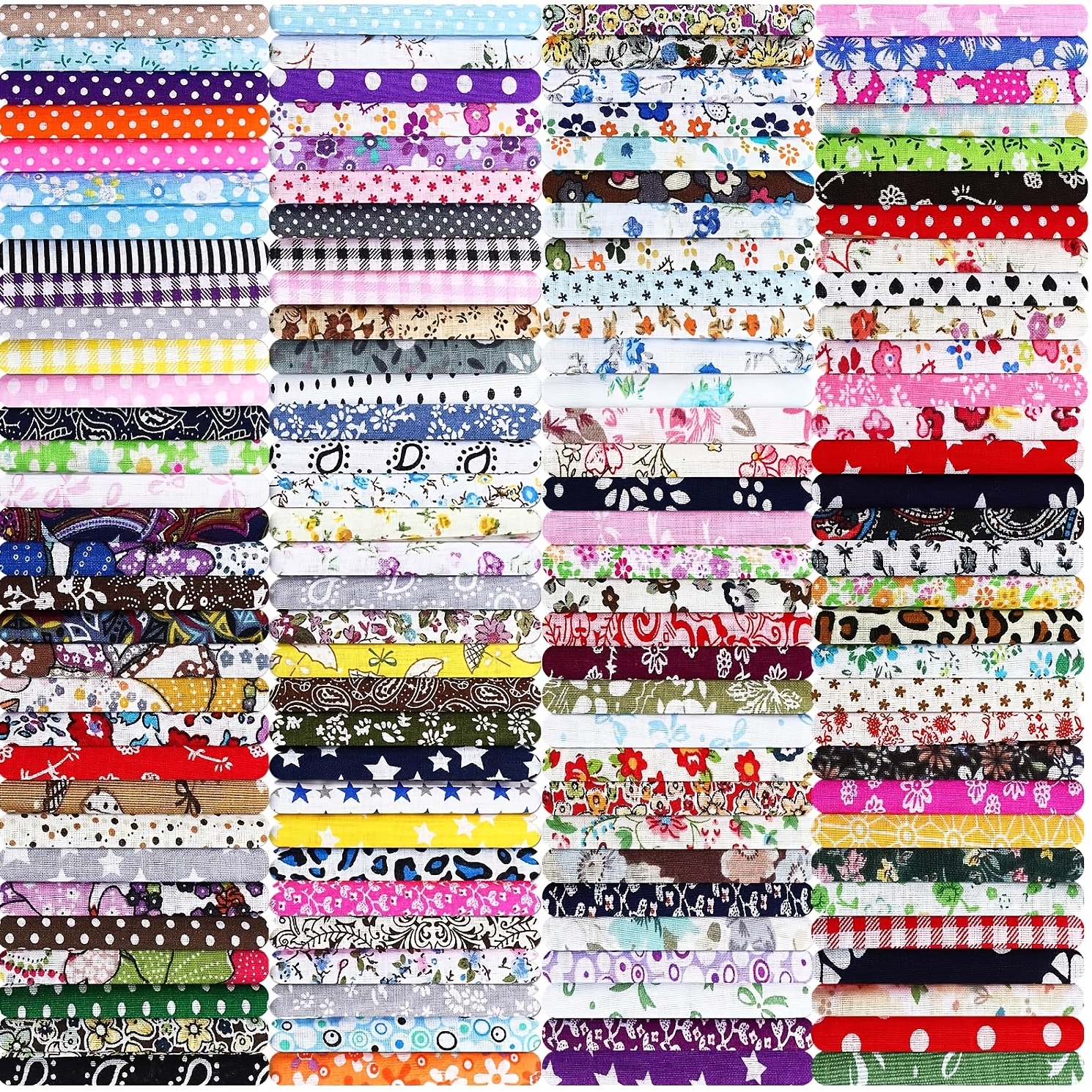 TEMU 600pcs 4 X 4 Inch Pre Cut Quilt Squares Printed Floral Quilting Fabric Bundles For Diy Craft Sewing Clothing Accessory(mixed Color)