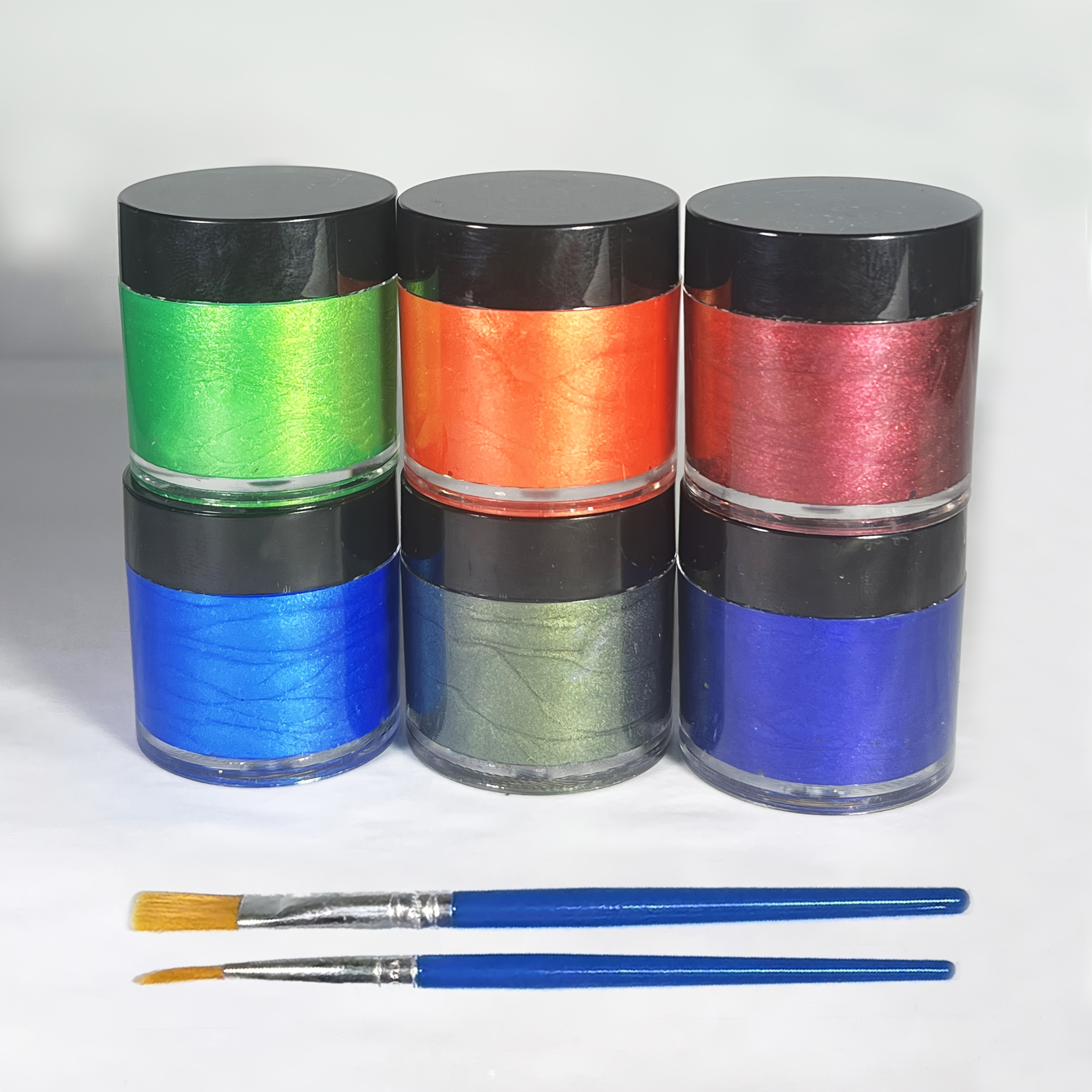 Image of 6 Colors Metallic & Pearlescent Acrylic Paint Kit - Versatile For ' Day Diy Crafts, Model Painting - Smooth Flow, No Cracking-christmas Gifts