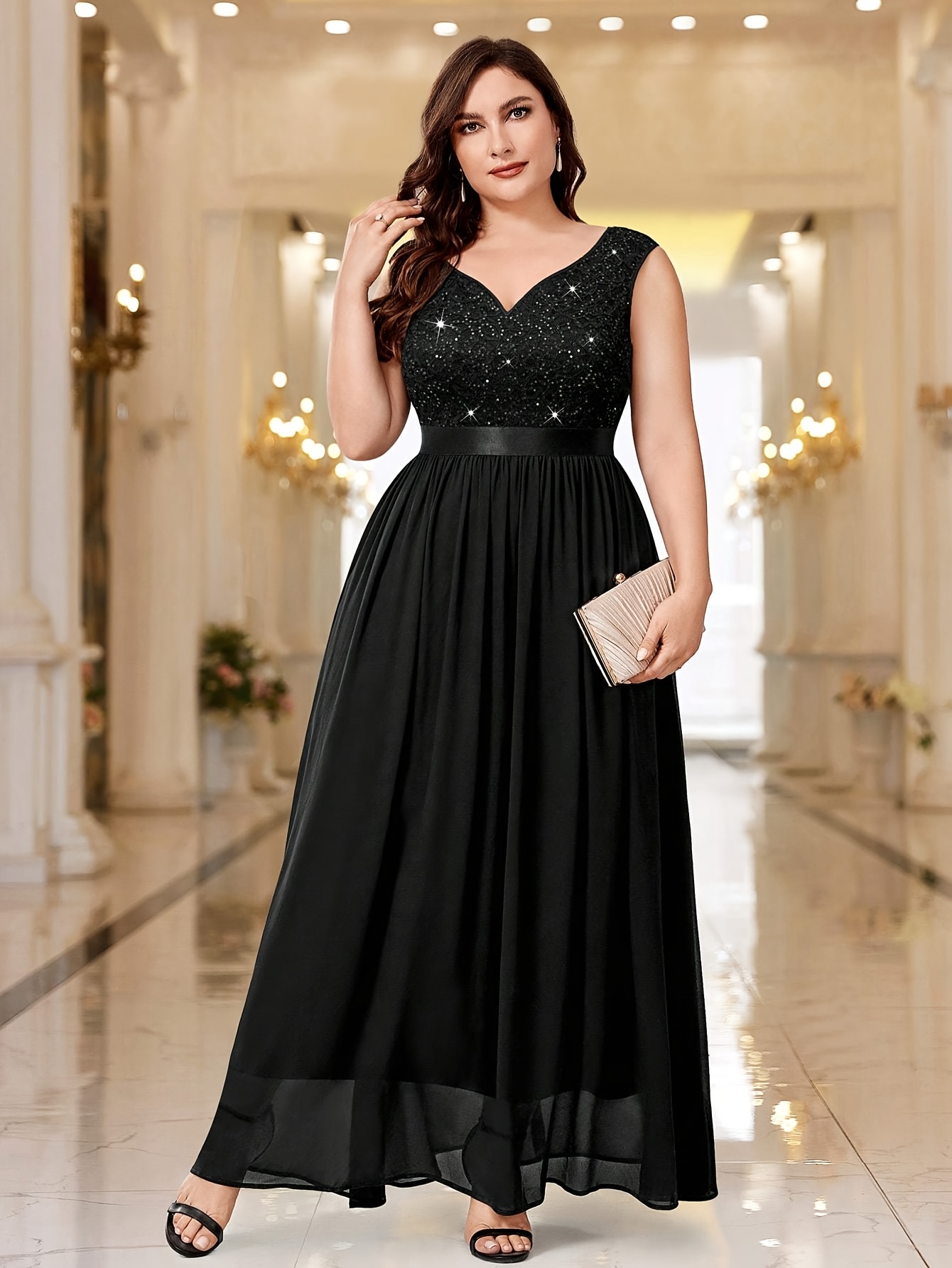 plus size womens plus size formal party evening gown elegant - Temu