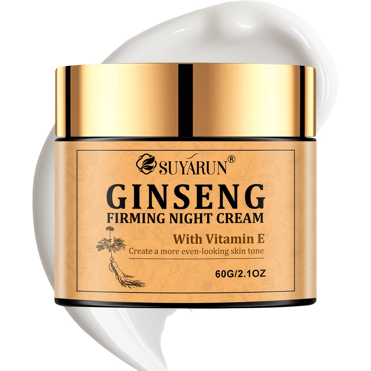 Image of Suyarun Ginseng Skincare Night Cream. Enriched With Retinol + Collagen + To & , Light Beige. Unisex. Reduce Of (or Of) Dark Spots, Discoloration.