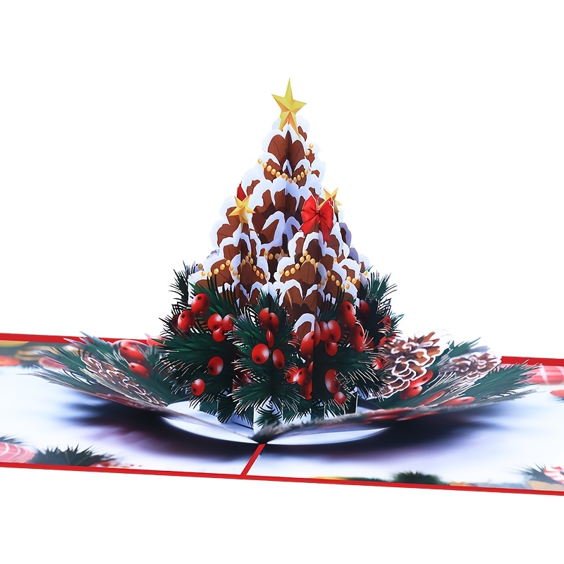 A Christmas Pine Tree Greeting Card! Suitable For Christmas Parties And Occasions To Up The Atmosphere During The Chinese New Year! !
