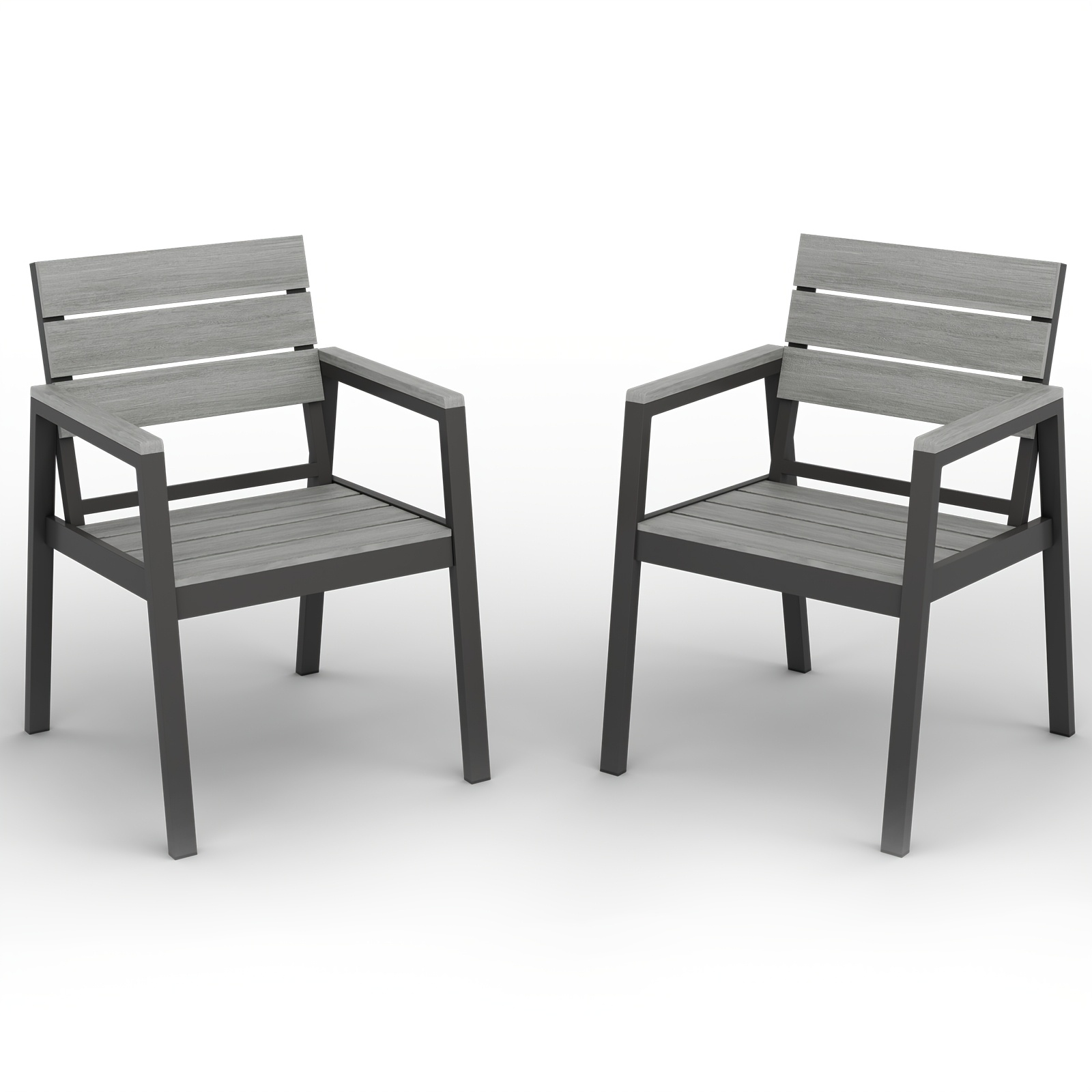 Devoko 2pcs Garden Lounger, Outdoor Chairs, Foldable Camping Chair, Balcony Chair, Armrests150kg Load