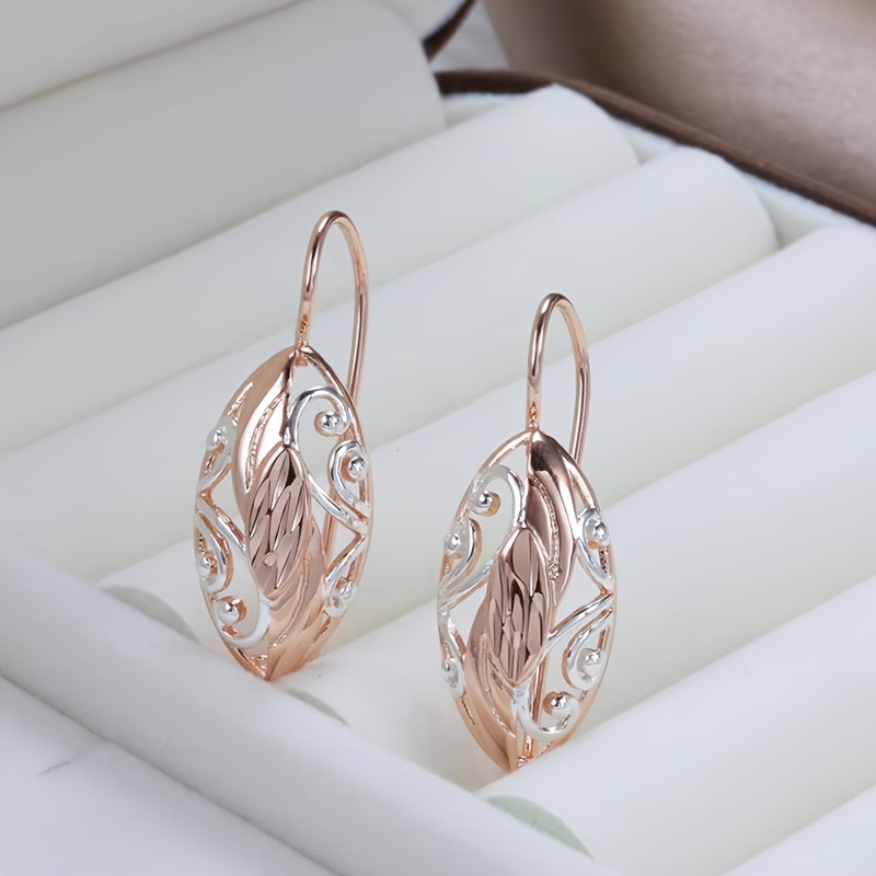 1 Pair Luxury Simple Glossy Women's Earrings Golden+silvery Two-color Daily Party Fashion Exquisite Jewelry For Pretend Play