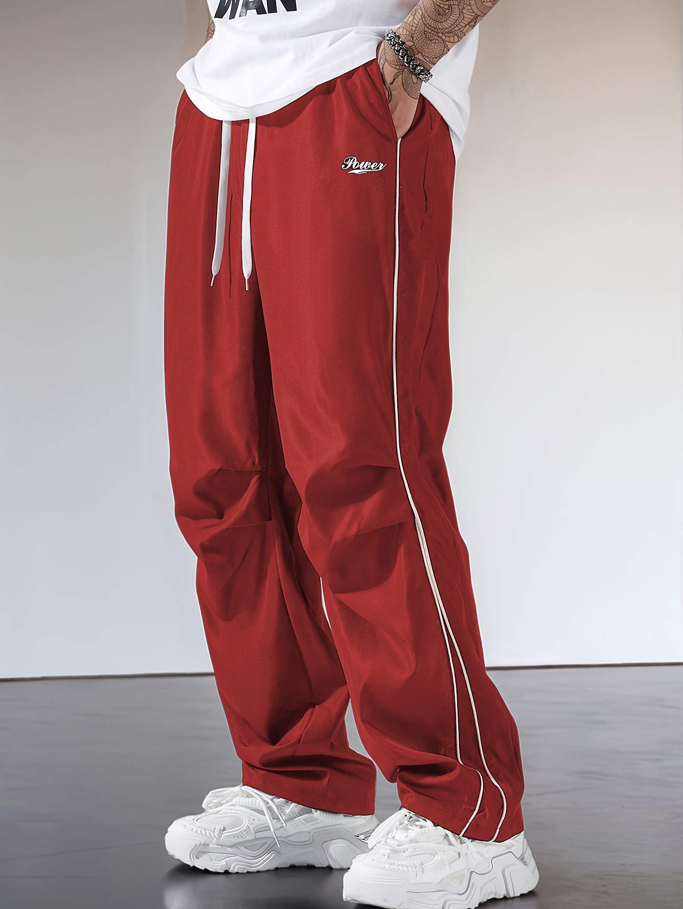 2pcs Men'S Casual Jogger Pants with Drawstring Waist & Side Pockets - Elastic Waistband, Straight-Leg Design, Non-Stretch Fabric, Solid Color, Regular Fit for Gym, Jogging, Casual Attire, Jogging Pants, Gym Apparel, Sporty Look, Comfortable Fit