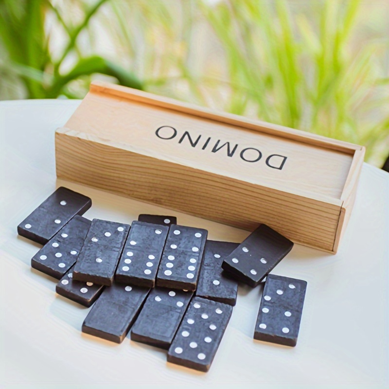 

28pcs Black , With Wooden Box, Wooden Board Game Teaching Aids, Gaming Gift