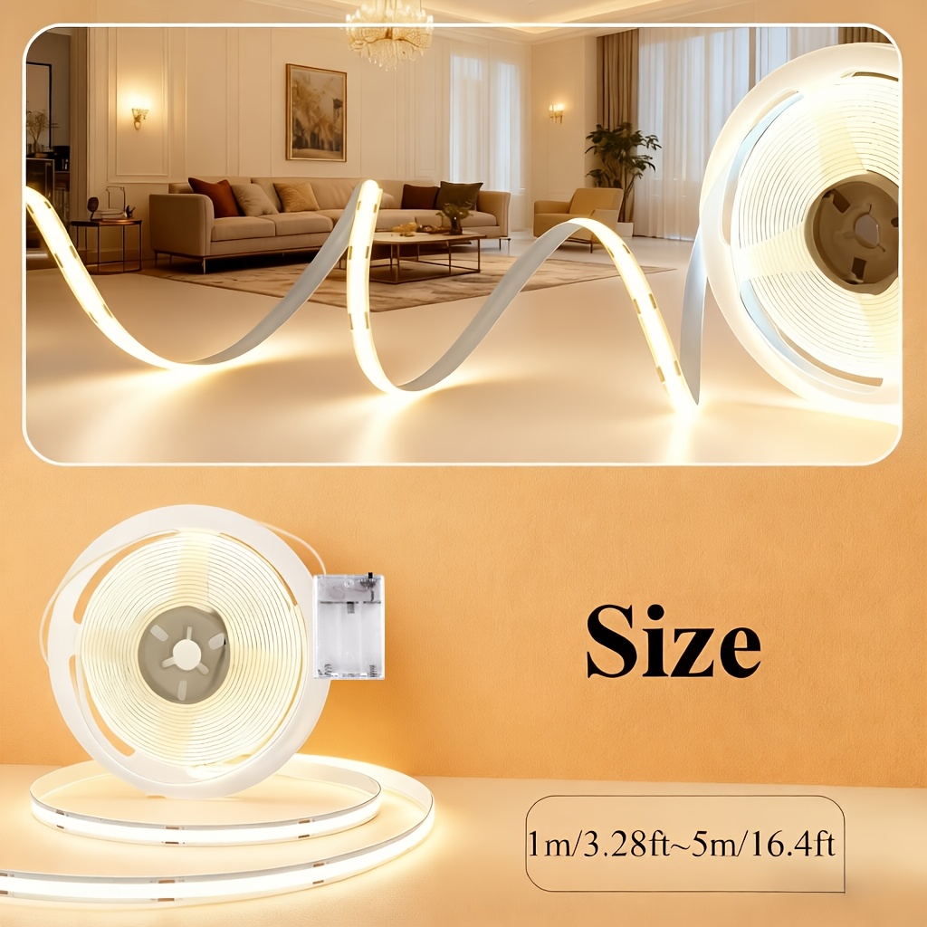 Lqhzmyy 3Aa Battery Powered Cob Led Strip Warm