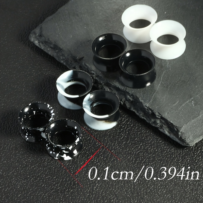 Image of 8pcs Of Ultra Soft Silicone Ear Tunnel Expanders - Piercing Jewelry For Stretched Ears With 6-20mm Diameter Sizes - Comfortable And Flexible Ear Plug Sets For Body Modification