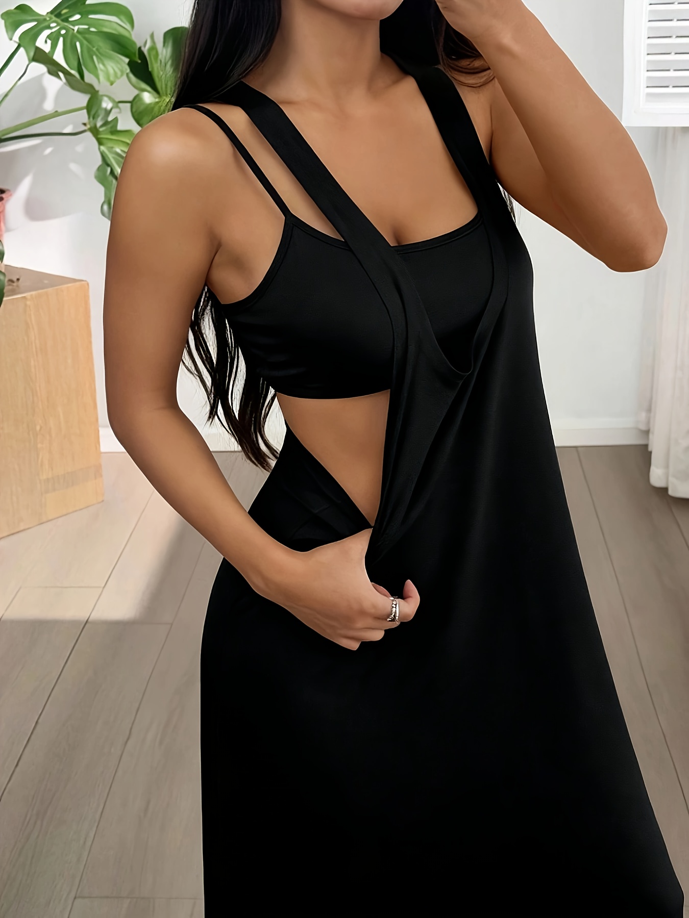   color asymmetrical neckline sleeveless casual dress set is perfect for summer wear Product details 0
