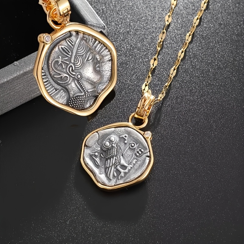 【送料&関税込】Patou Antique Coin Charm Necklace NYJEWEL Antique Gold Coin Pendant Necklace 33