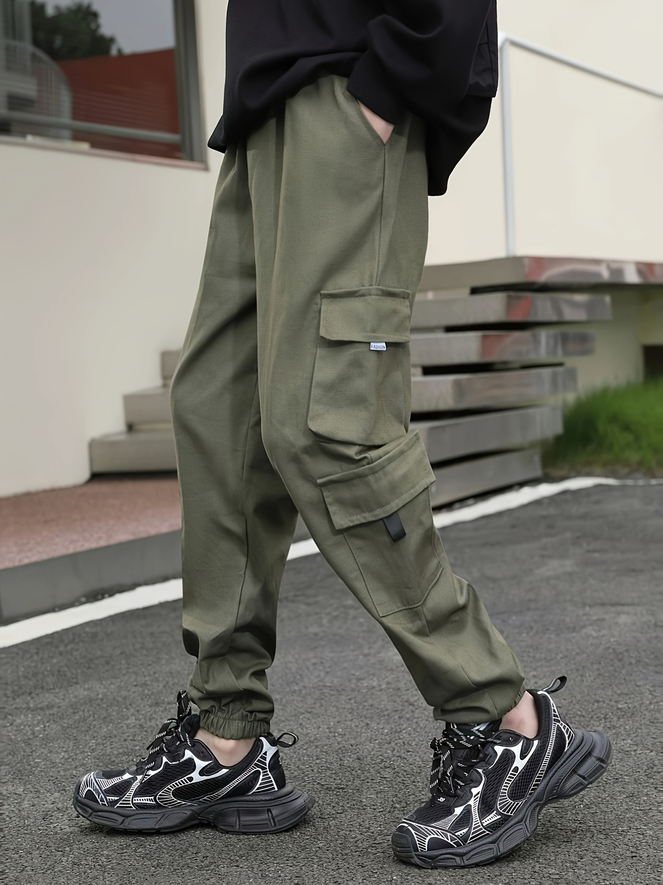 boys cargo pants versatile season loose fit pants - Temu