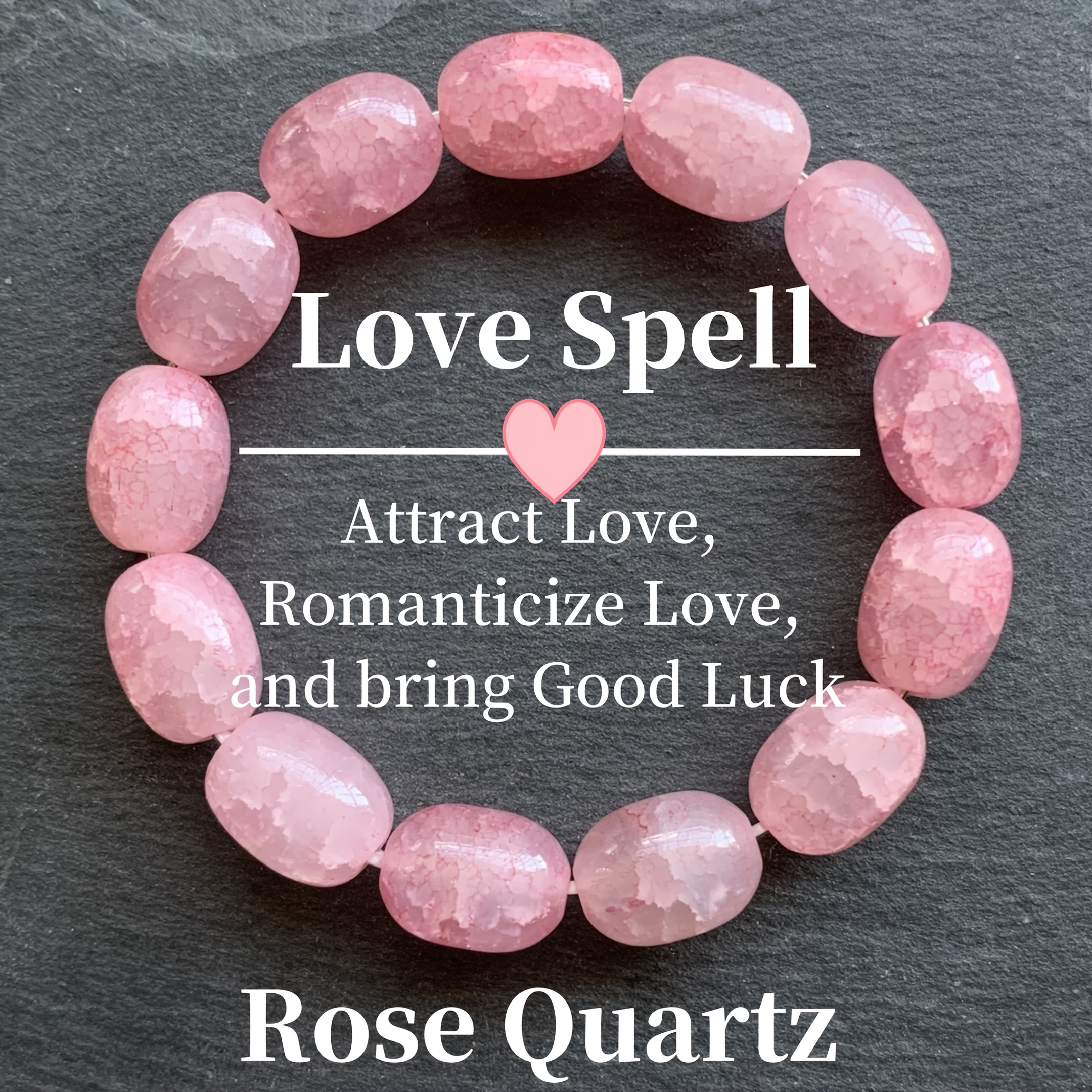 Image of Natural Striped Rose Bracelet - Pink Floral Bracelet - A Bracelet Used For Love Spells, Symbolizing Family And , Handmade With Rose Quartz, Suitable For Men And Women As Christmas Gifts