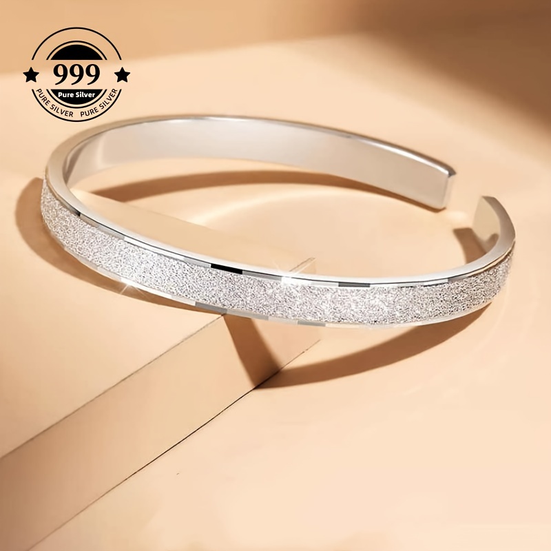 

999 Silvery Bracelet, Pure Silvery Bracelet, Star Of Open Bracelet For Women, Gift For Mother And Girlfriend, Silvery Weight 24g/0.84oz