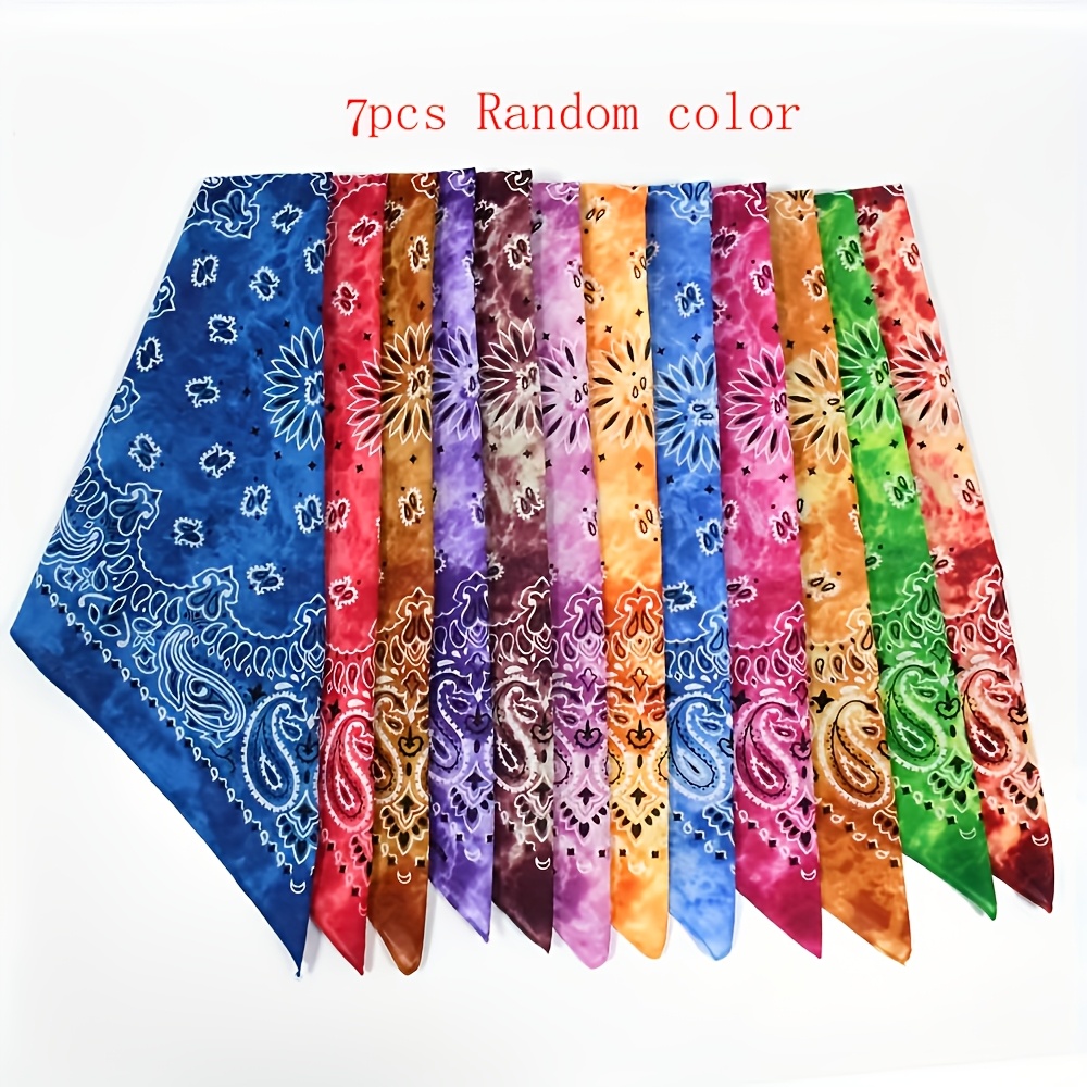 TEMU 7pcs Fashionable Summer Pattern Random Scarves And Scarves For Men And Women Tiedyed Handkerchiefs Scarves Headscarves Street Face Scarves TEMU 7pcs Fashionable Summer Pattern Random Scarves And Scarves For Men And Women Tiedyed Handkerchiefs Scarves Headscarves Street Face Scarves