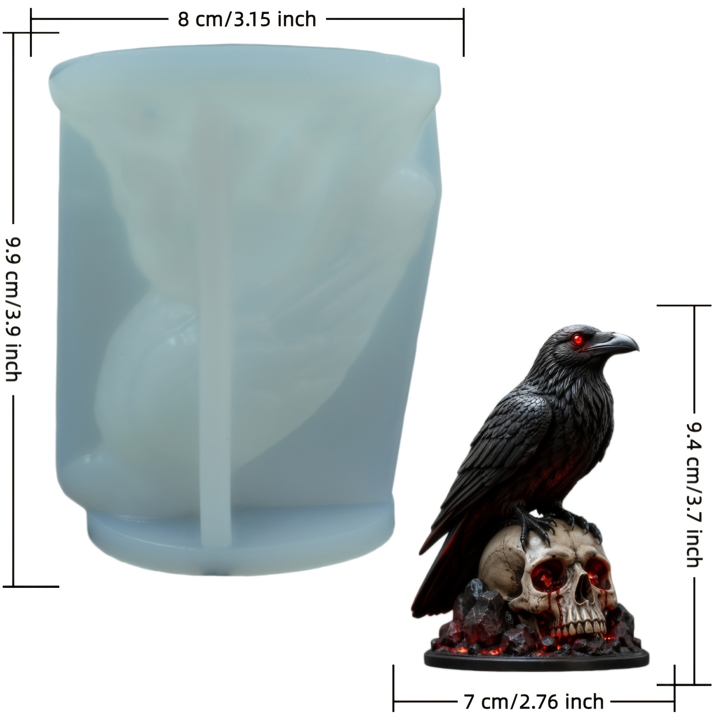 TEMU Moule DADPE Gothique et - Moule en Silicone/ pour Sculptures de aux Yeux Cramoisis et de , Fabrication de Bougies Gothiques, Décoration de Table