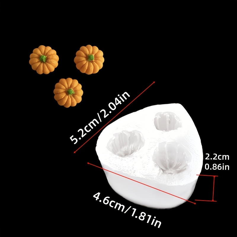 TEMU Candle Silicone Molds, 3-link 3d Stereoscopic Mini Pumpkin Ornaments Silicone Molds, Halloween Atmosphere Candle Making Molds, Halloween Style