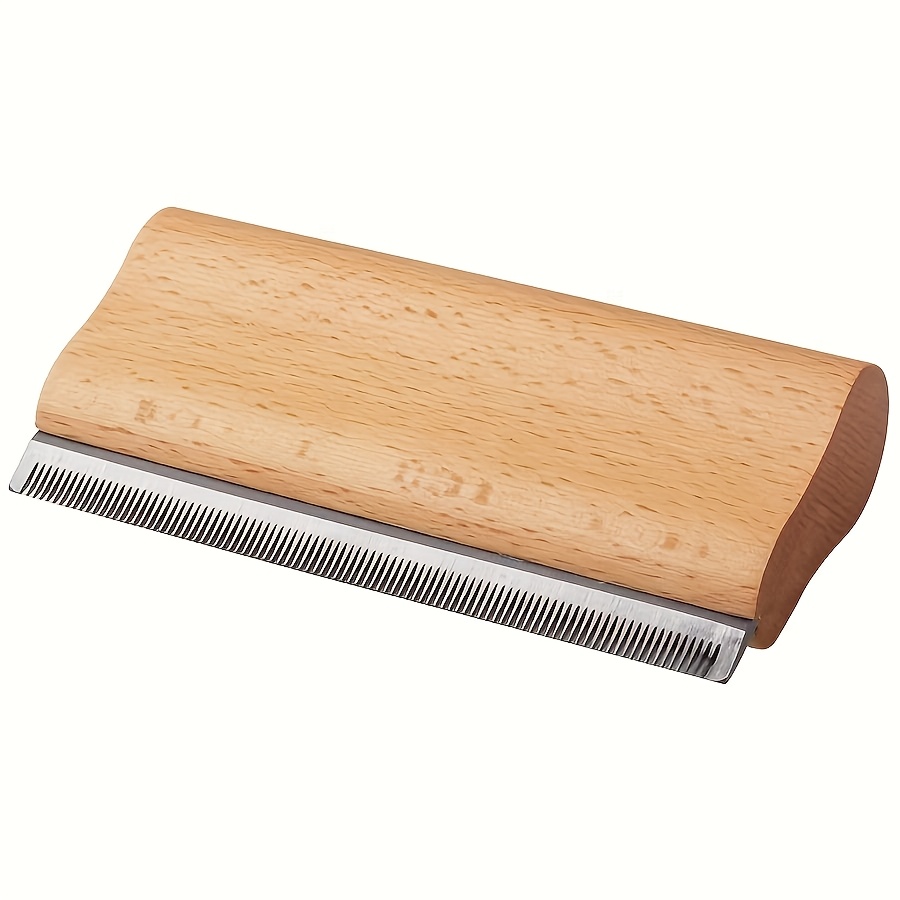 Wood Pet Horse Removal Shedding Grooming Tool Hair Brush Comb Long Hair Self-cleaning