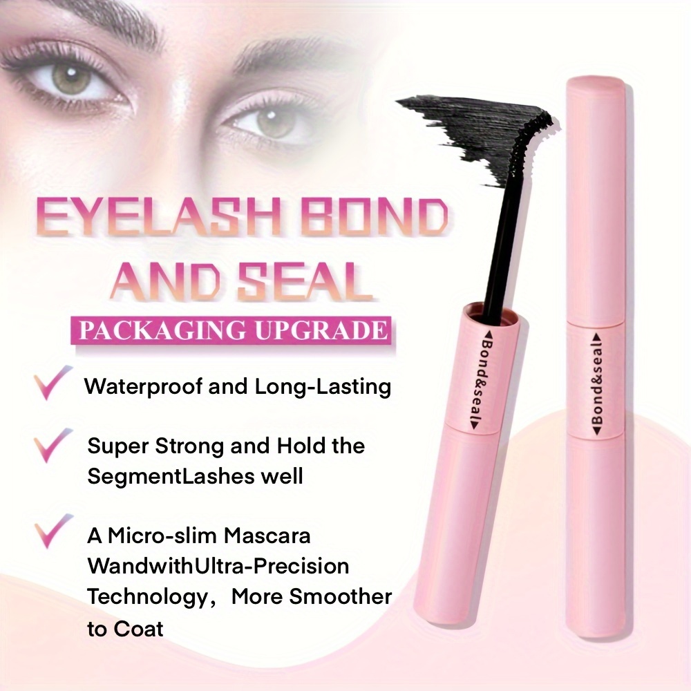 waterproof eyelash extension kit with brush and tweezers black quick drying 72 hours hold comfortable applicator tool details 5