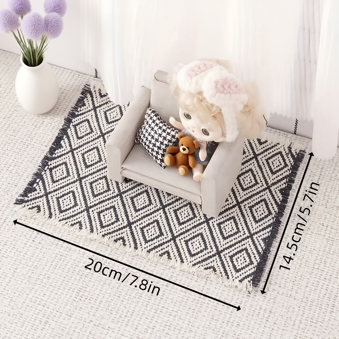 Tapis Moelleux Pour Maison De Poupée - Mini Tapis Doux Décoratif Salon Et Chambres
