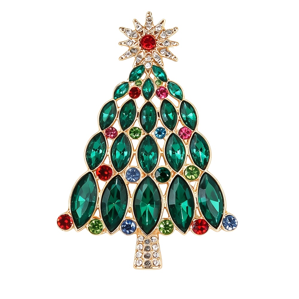 TEMU Accessori di moda europei e americani, accessori di abbigliamento versatili, albero di Natale in , squisita tempestata per donna