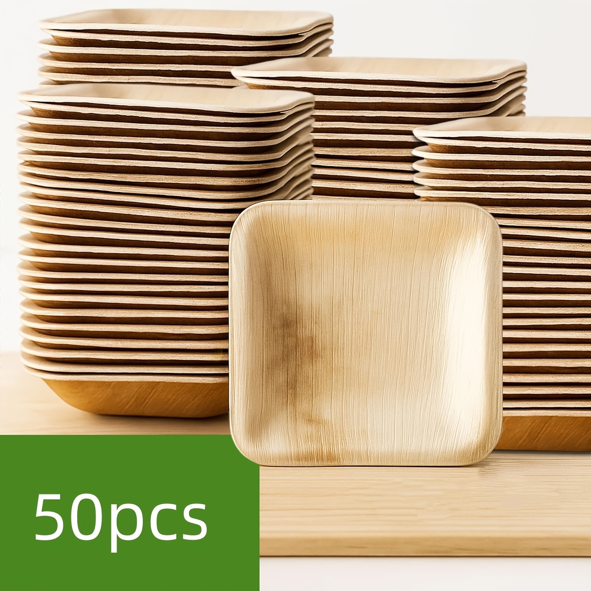 Palm Leaf Plates 3.93 Inch Square (50 Count) – Disposable – Ideal Dinnerware For Parties, Weddings, Events, And