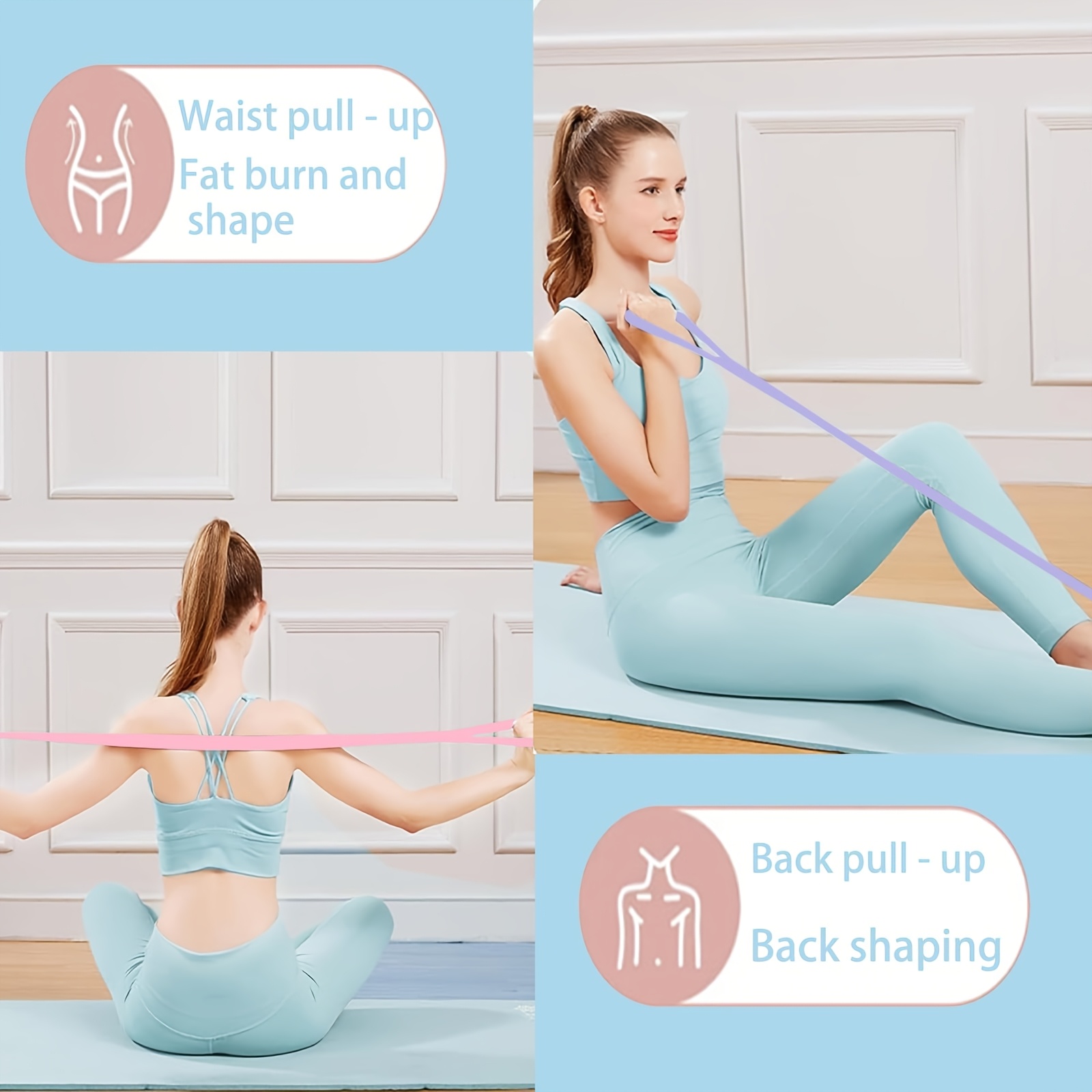  band portable portable upper body workout equipment for arm shoulder back leg stretching ideal for yoga pilates home home workout equipment band durable exercise equipment bands details 5