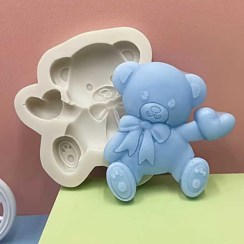 

1pc Cute Bear & Heart Silicone Mold For Diy Baking - For Mousse, Chocolate, Cookies, Jelly, Soap, Candles & Plaster Crafts