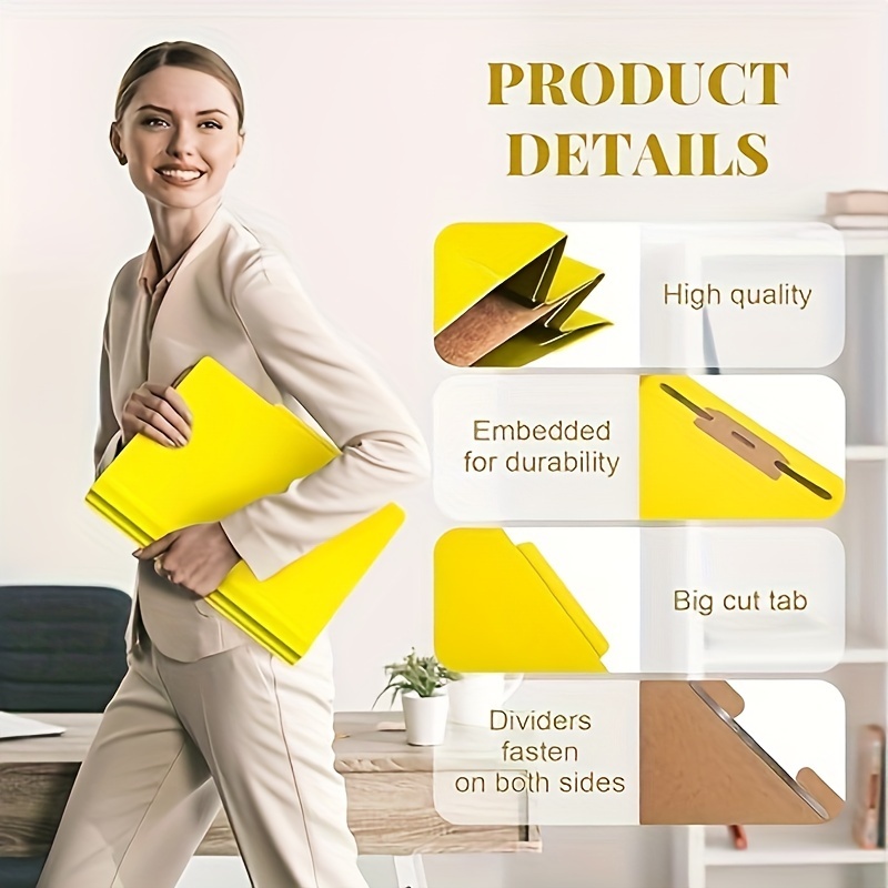 24pcs   size classification folders with fastener dividers durable   multi prong organizer for office files clear labels graphic design Product details 2