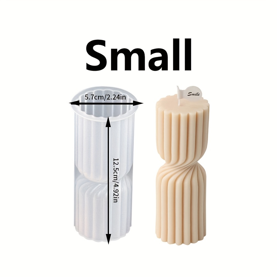 [resin Mold] Silicone Ribbed Timer Pillar Candle Mold - Column Design, Round Shape For Aesthetic Table Decor And Housewarming Gift Crafting, Candle Making Supplies