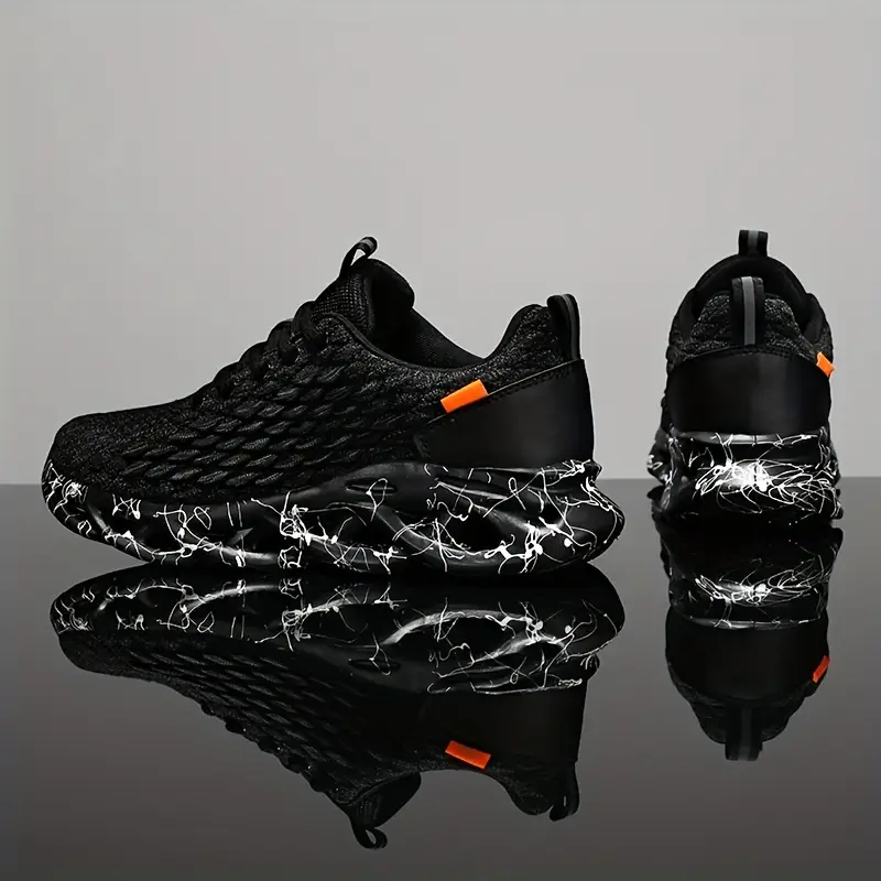 mens breathable running shoes non slip sneakers for lace up athletic footwear details 0