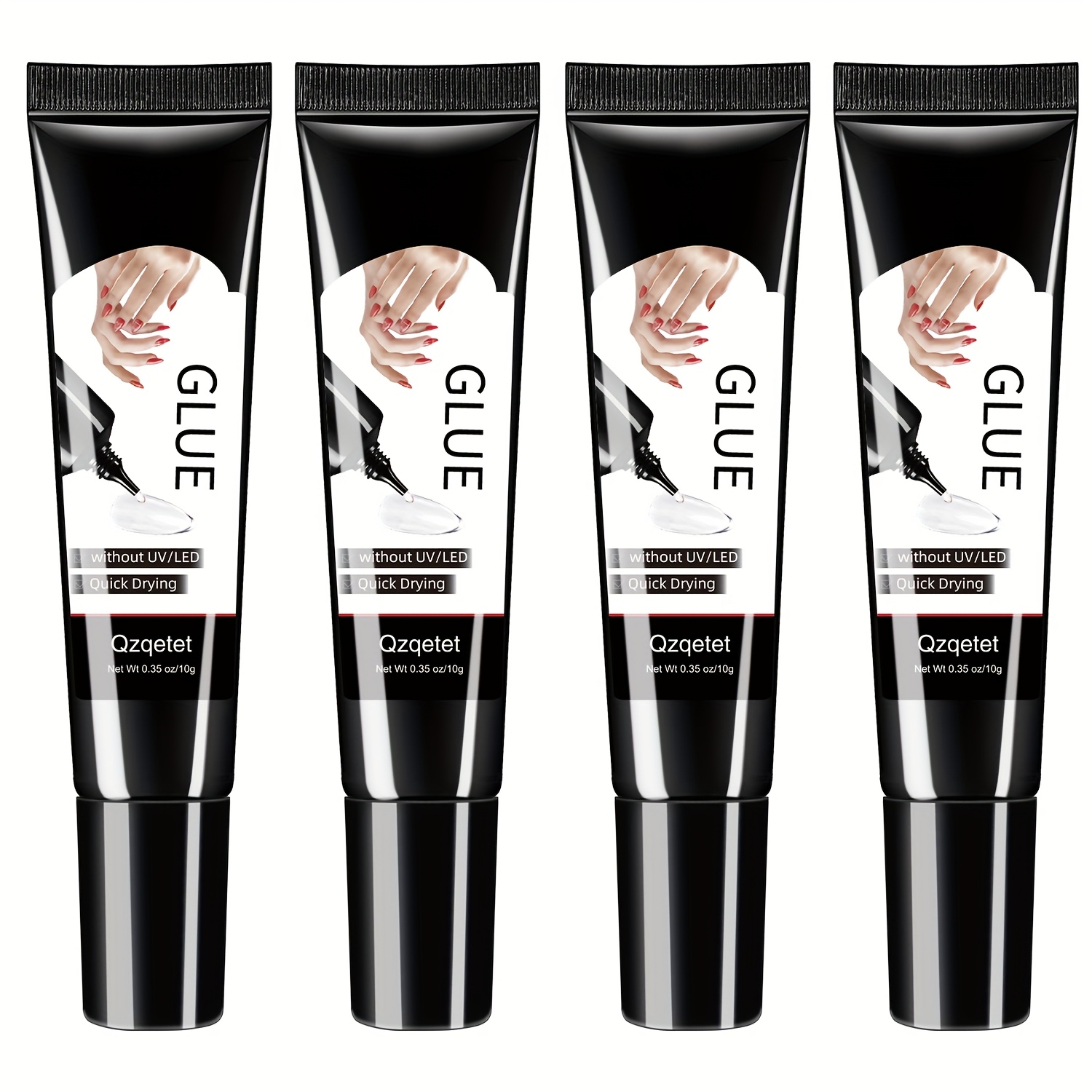 TEMU Quick-drying Nail Glue 10g*4, Hose Outlet Nail Pendant Glue, Nail Gel Glue, Nail Gem Jewelry Accessories Nail Supplies Nail , Long-lasting Fake Acrylic Nail Glue Gel