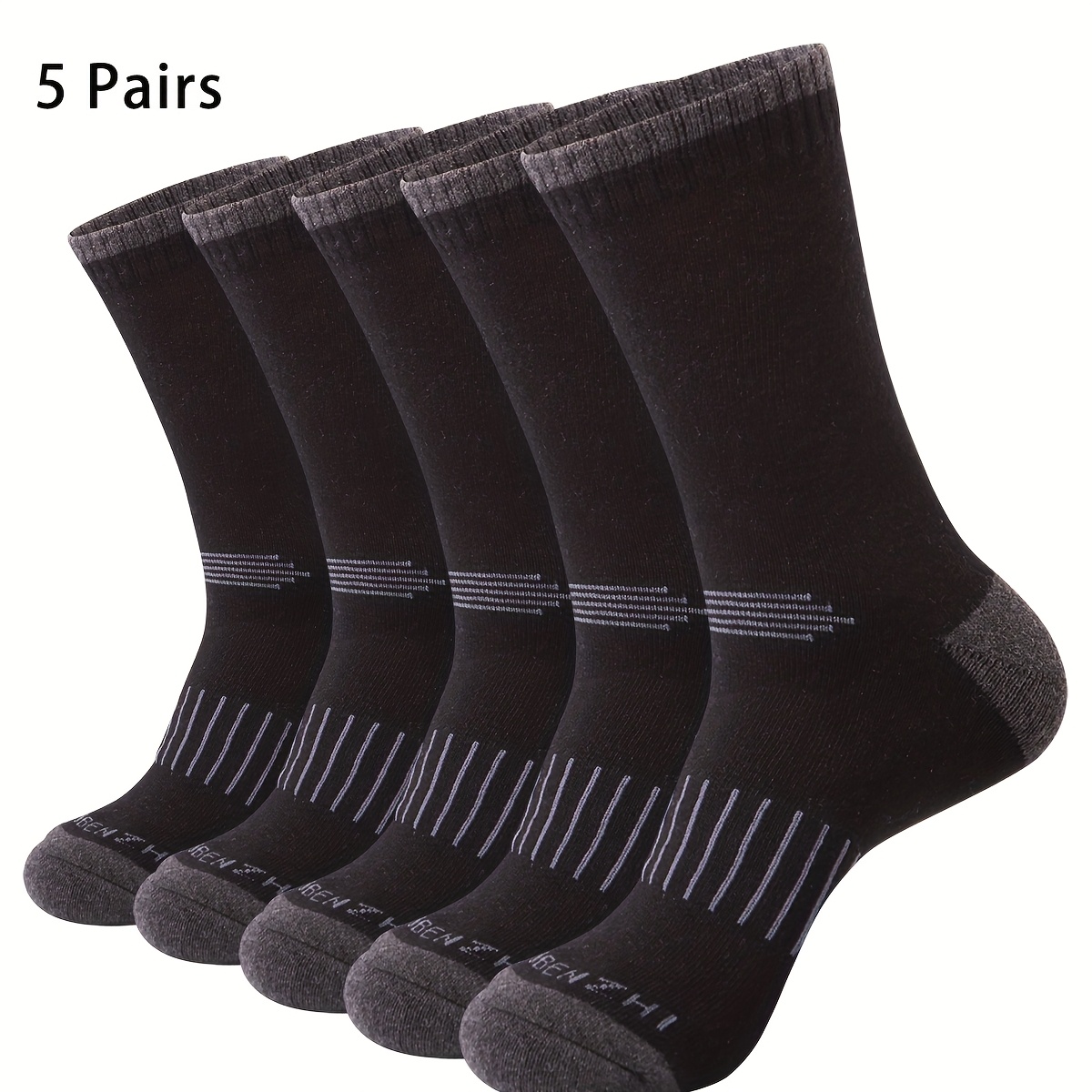 E-shop 5 Paar Acryl Woll Herren Damen Mid-Calf Socken Warme und Strapazierfähige Herbst Winter Lauf- und Wandersocken