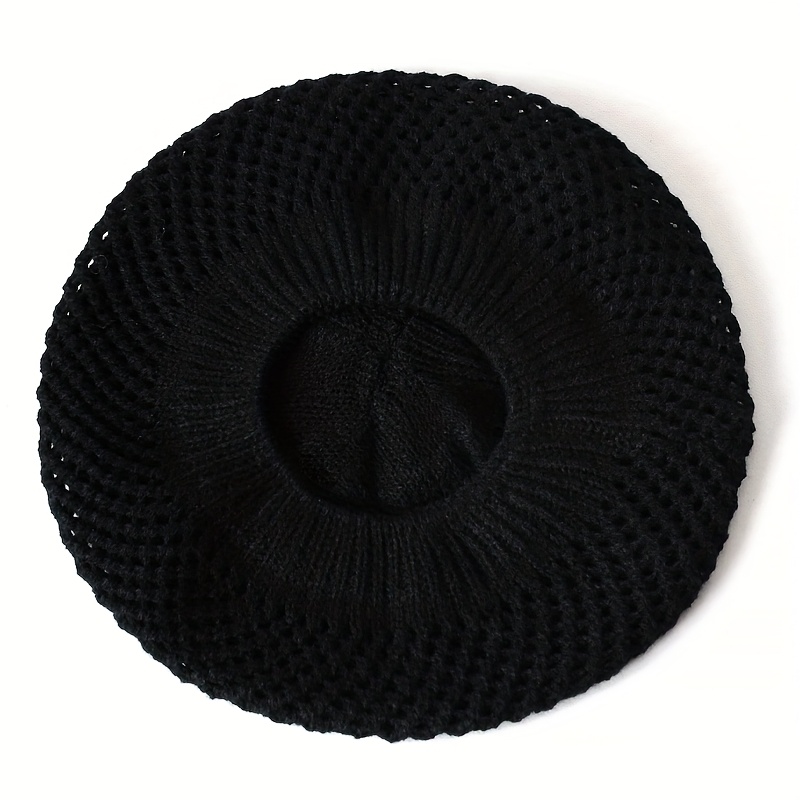 TEMU 1pc Solid Color Double-layer Women's Beret, Warm Winter Hat For Daily Use, Multiple Colors Available