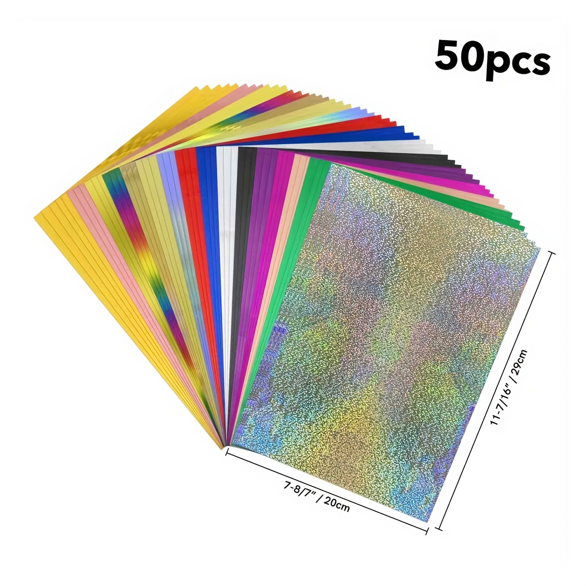 Image of 50pcs Toner Reactive Foil Sheets Foiled By Laser Printer And Laminator To Add Luxury And To Craft Project; Toner Foil Paper For Crafting Greeting Cards Making